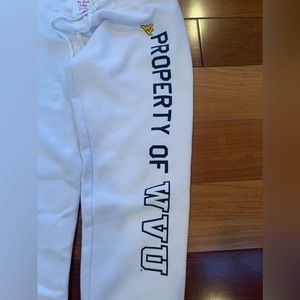 White crop WVU sweatpants